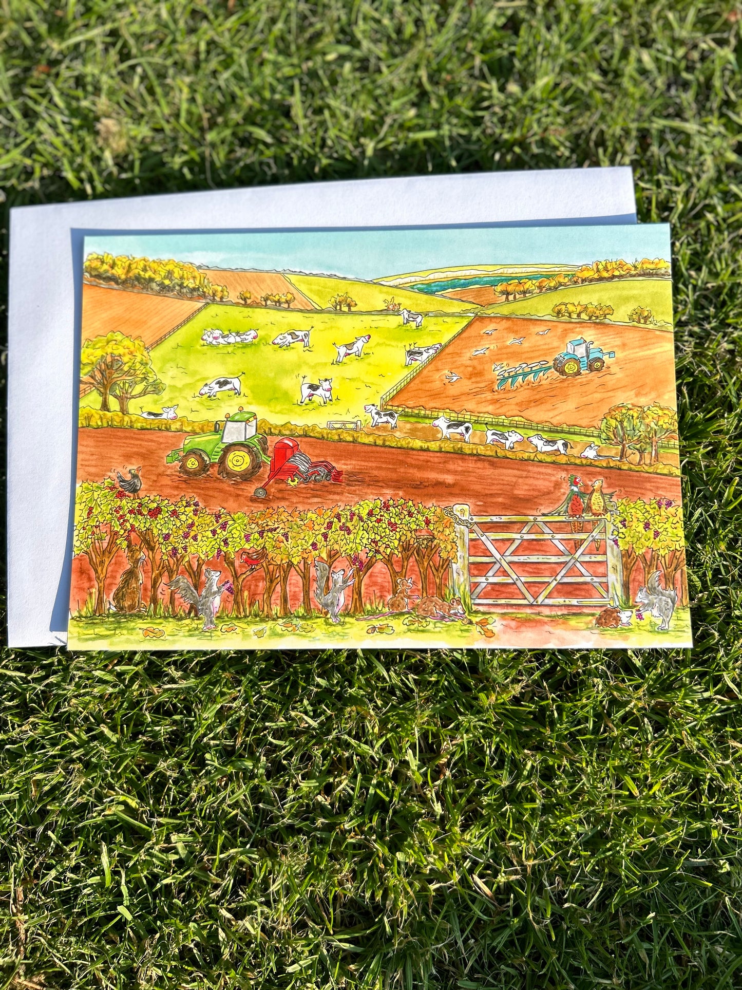 A5 CARD of Autumn on the Farm - artwork from 'My Special Place'