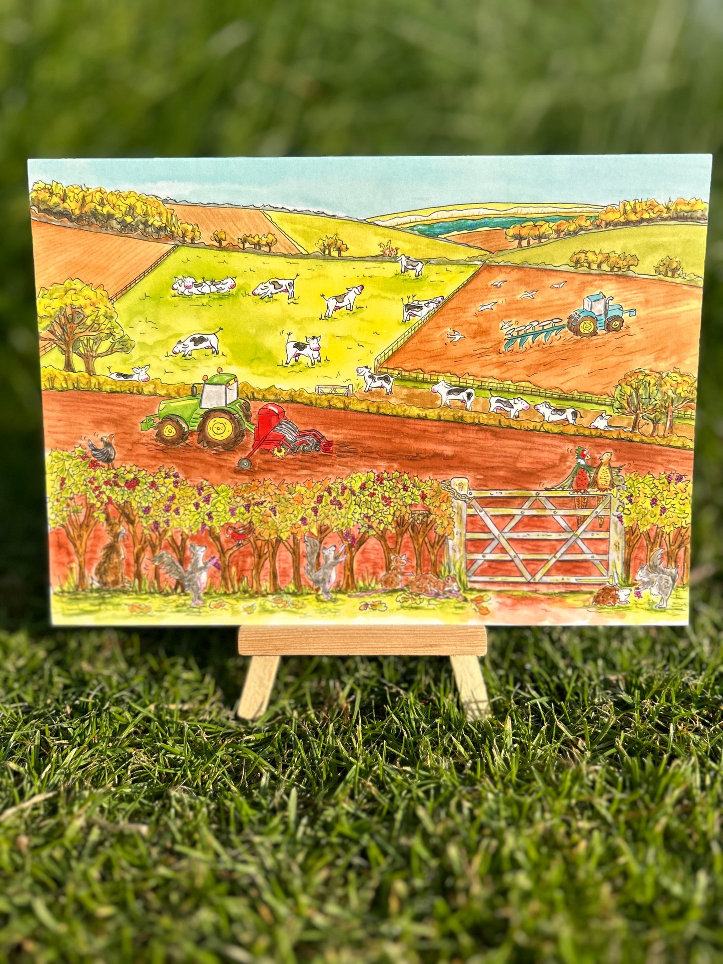 A5 CARD of Autumn on the Farm - artwork from 'My Special Place'