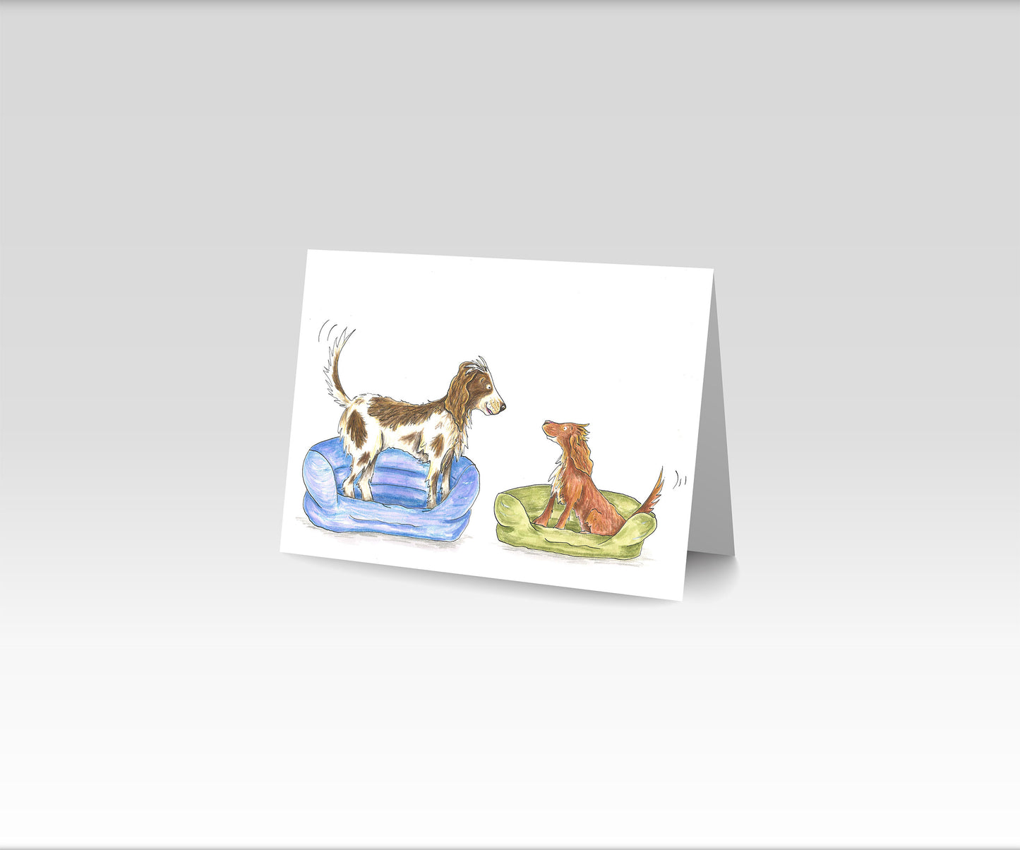 A5 CARD of Dogs in their beds - artwork taken from 'My Special Place'