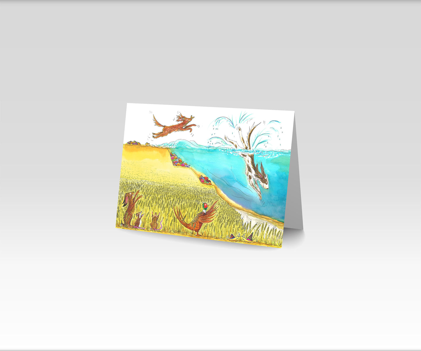 A5 CARD of Dogs diving into the ocean - from 'My Special Place'