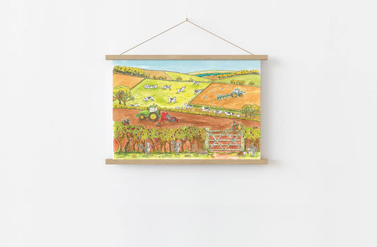 Print of an Autumn day on the Farm from 'My Special Place' - A3 Print