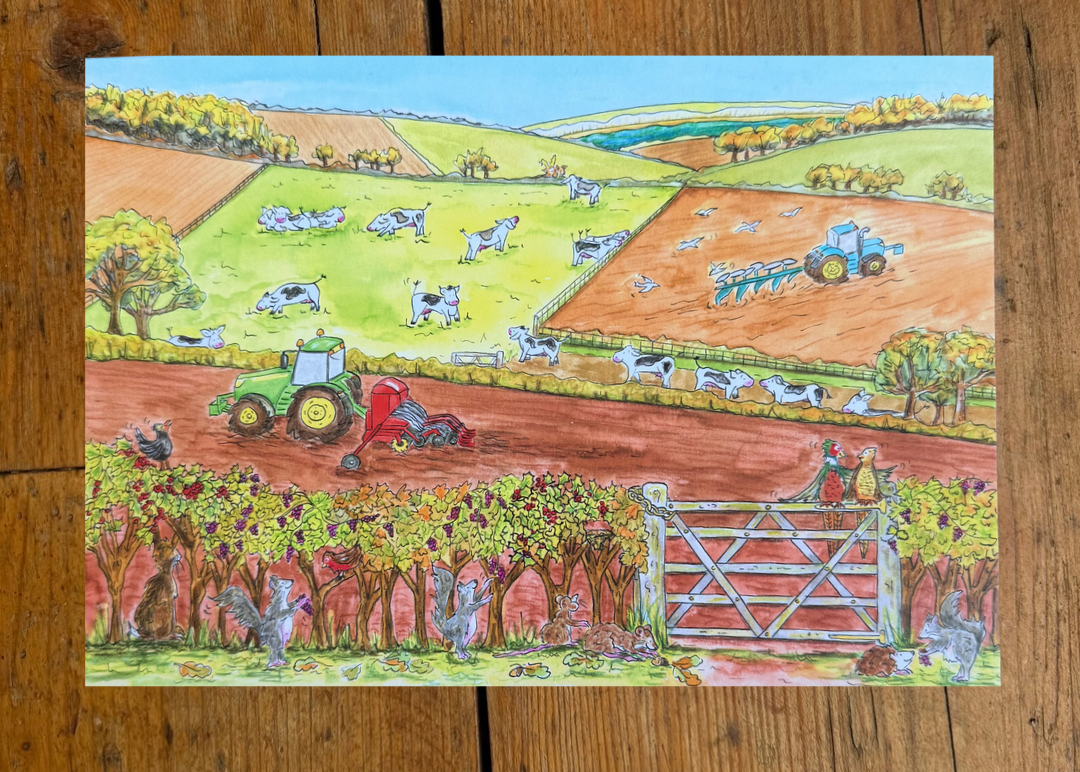 Farm Scene - A5 Greeting Card