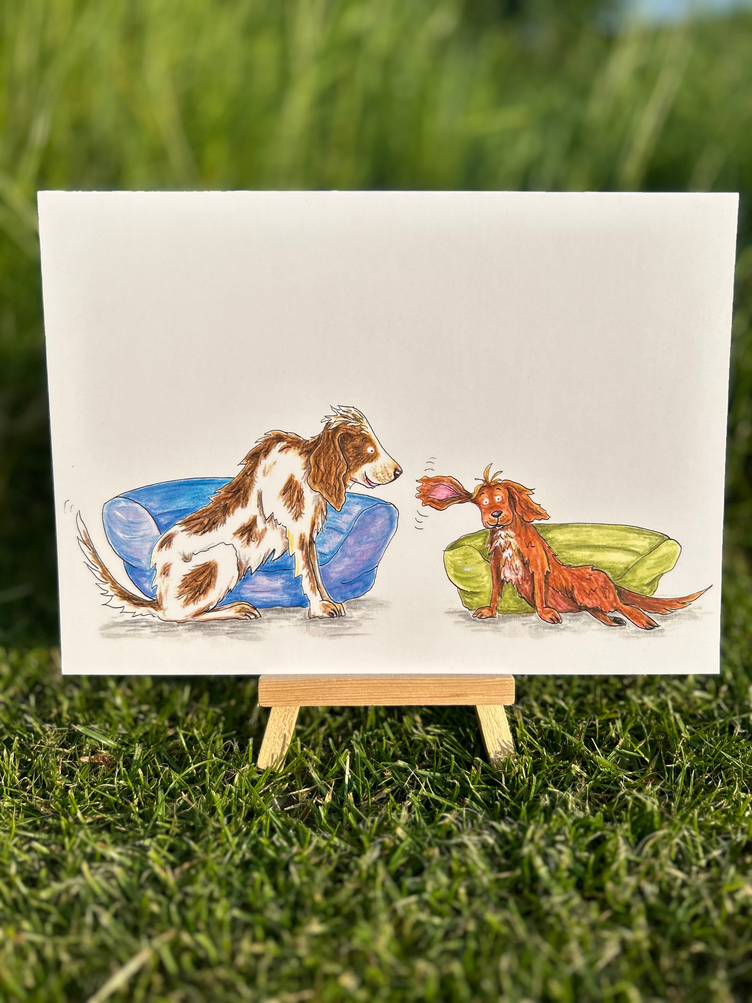 A5 CARD of Dogs sharing a Secret- artwork taken from 'My Special Place ...