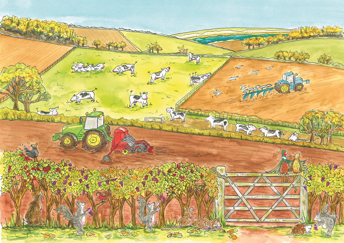 Farm Scene - A5 Greeting Card