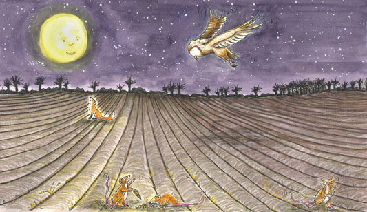 Moonlit Countryside - A4 Print