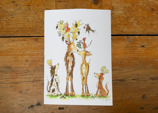 Reindeer - A6 Christmas Card
