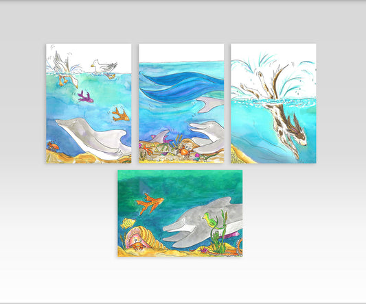 A6 CARDS, PACK OF 4 INDIVIDUAL DESIGNS SET 5