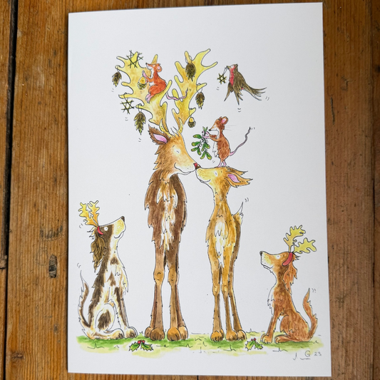 Reindeer - A6 Christmas Card